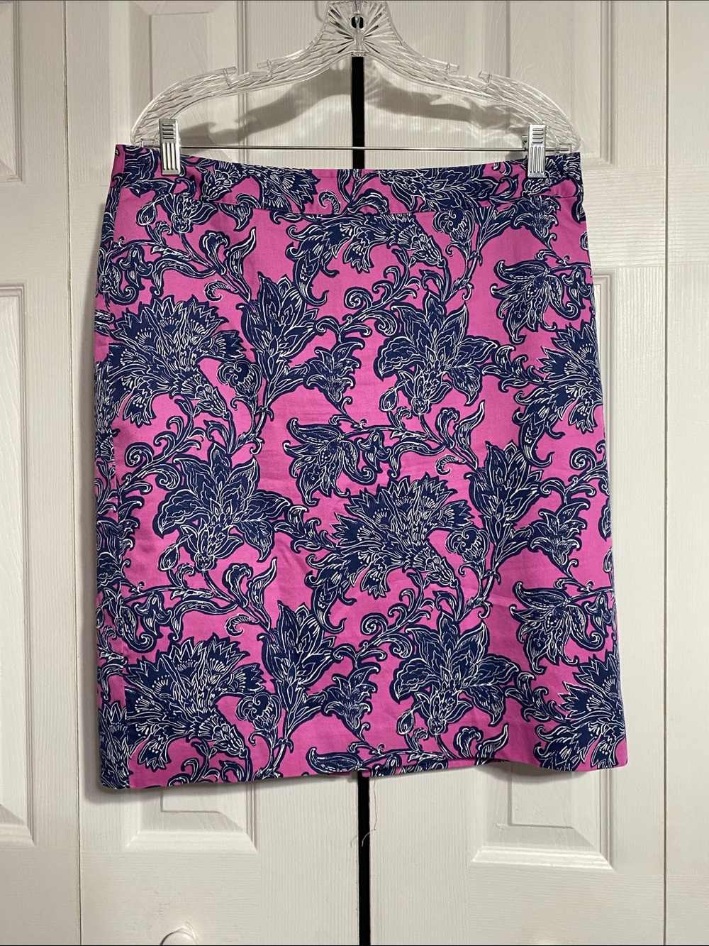 Van Heusen Studio navy Blue & pink Floral Pencil Knee length Lined skirt size 12